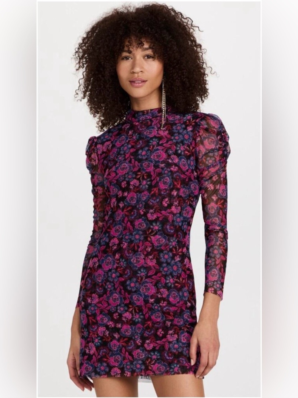 MISA $425 stormi mesh mini dress
